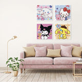 Diamond Art Kits for Kids Ages 8-12, 4 Pcs Cartoon Diamond Painting Mosaic Kits for Girls and Boys, Full Drill Crystal Art Kits for Home Wall Decor, 6" x 6" Anime Themed DIY Craft Gifts for Children Parkuetechno