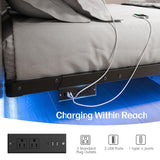 Full Size Modern Floating Bed Frame with Smart LED Lights, USB Charging Station, Sturdy Metal Platform, No Box Spring Needed, and Easy Assembly Liians