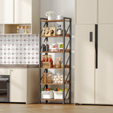 HOOBRO Bookshelf, 6-Tier Industrial Bookcase, Book Shelf Storage Organizer, Tall Bookshelf with Metal Frame for Living Room, Bedroom, Home Office, Kitchen, Rustic Brown and Black BF72SJ01 HOOBRO