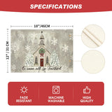 Artoid Mode Church Xmas Trees Snowflakes Merry Christmas Placemats Set of 4, 12x18 Inch Winter Table Mats for Party Kitchen Dining Decoration Artoid Mode