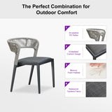 PURPLE LEAF 9 Pieces Outdoor Dining Set Outdoor Patio Furniture Aluminum Rattan Wicker Patio Table and Chairs Set for Lawn Backyard Deck Dark Grey PURPLE LEAF