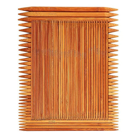 75 Pcs Double Pointed Knitting Needles Set, BetyBedy Carbonized Bamboo Knitting Needles, Knitting Needle for Handmade Creative DIY - 8'' Length 15 Sizes (2.0mm -10.0mm) (5 Needles/Size) BetyBedy