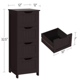 Stylish Espresso Wooden Bathroom Floor Cabinet with 4 Spacious Drawers Yaheetech