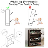 Vabches Shoe Cabinet with 2 Flip Drawers, Farmhouse Shoe Storage Cabinet for Entryway, Wood Narrow Shoe Rack Cabinet with Open Shelf, Slim Hidden Shoe Cabinet, Rustic Dark Oak Vabches