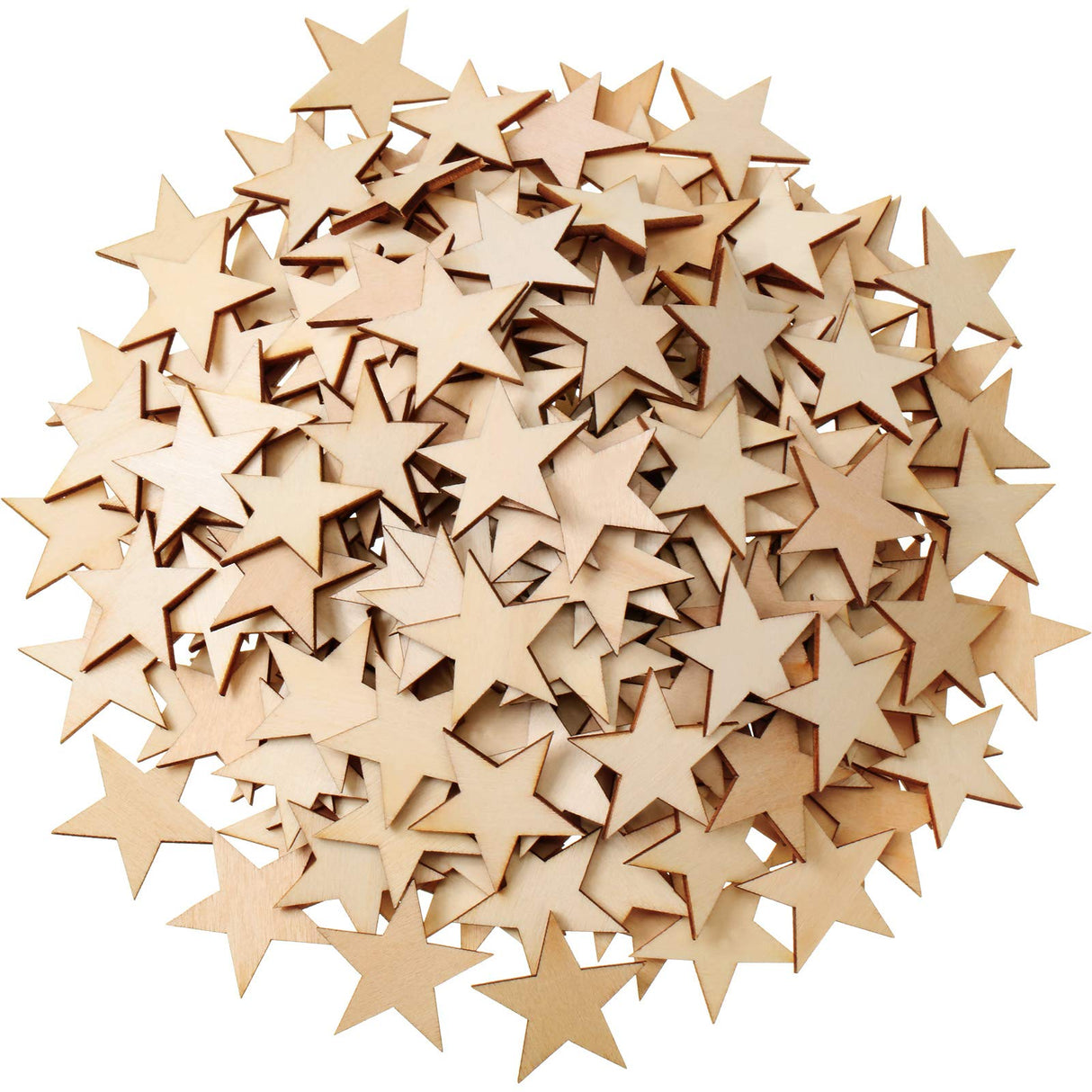 500 Pieces Star Shape Unfinished Wood Pieces, Blank Wood Pieces Wooden Cutouts Ornaments for Memorial Day Independence 4th of July Patriotic Craft Project and Decoration (1.5 Inch) Gejoy