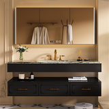 Bathroom Vanity with Sink - Single Sink Bathroom Vanity & Smart Mirror Cabinet Set, Floating Vanity Design with Bathroom Sink Cabinet, Stylish Bathroom Vanity Cabinet for Modern Bathrooms (Black, 60") ZGNBSD