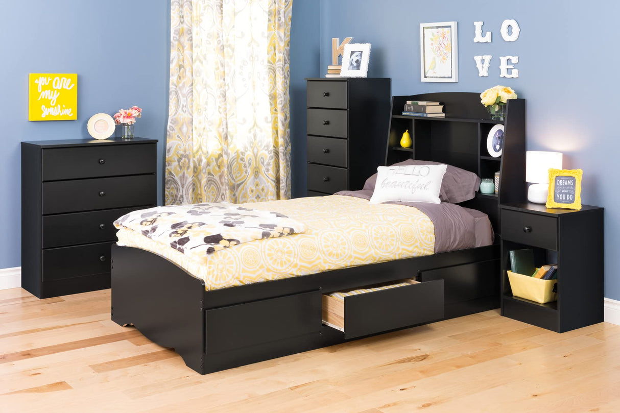 Prepac Astrid Tall Black Dresser: 16"D x 20"W x 52"H, 6-Drawer Chest for Bedroom by Prepac - Perfect Chest of Drawers for Ample Storage Prepac