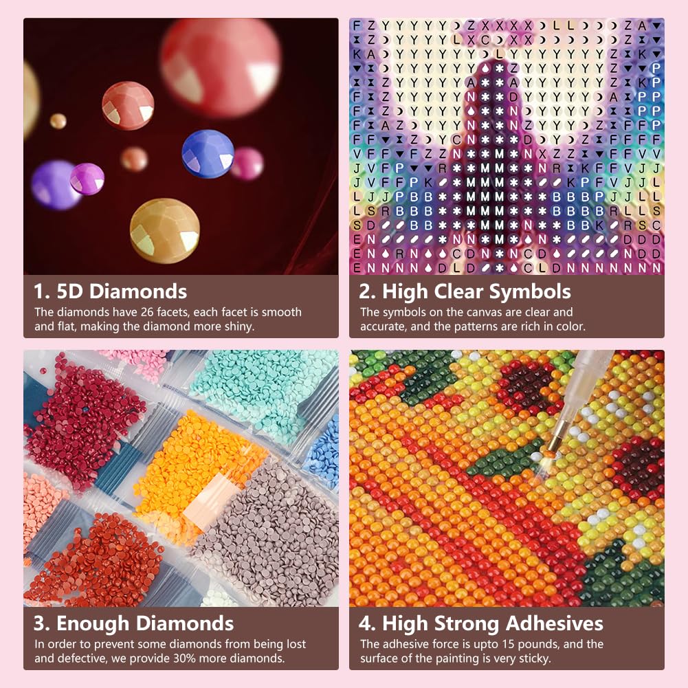 SJUTOUCI Diamond Art Painting Kits for Adults, Rainbow Angel Diamond Art Kits for Beginners, 5D DIY Full Drill Gem Craft for Home Decor Gift 12x12 inch/30x30cm SJUTOUCI