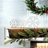 3pc Wood Snowflakes Christmas Decorations, Standing White Wooden Snowflakes Ornaments Winter Wonderland Decor, WellPainted Christmas Table Decor,Sturdy Large Snowflake Decor for Home Kitchen Fireplace AbologyMera