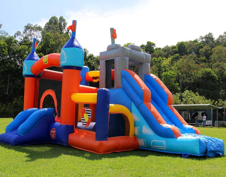 16x12FT Commercial Grade Bounce House Castle Inflatable, (Heavy Duty PVC), (1100w Blower)- 2 Slide, Ball Pit, Basketball Hoop, Obstacle - Bouncy House for Big Kid 5-12, Outdoor Party Toy Pool Backyard Okayego