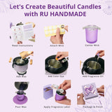 RU HANDMADE Candle Making Kit for Adults Beginner with Engraved 4x7oz Glass Jars&3 Tins, Candle Kit, 7 Pleasant Scents, Complete DIY Supplies Set with Soy Wax, Color Dye, Wick, Perfect for Home Craft RU HANDMADE