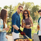 HexinYigjly 1 Pair/2 Pieces BBQ Gloves, Grilling Gloves, Heat Resistant Barbecue Oven Gloves, 1472°F/800°C Kitchen Fireproof Mitts Heat Proof for Grilling, Baking, Cooking, Welding Gloves Mitts - Red HexinYigjly