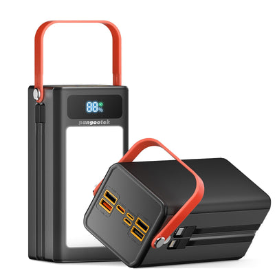 Pangootek 99Wh Portable Power Station, Portable Power Bank Generator with PD Fast Charging Built in Cables Battery Pack for Phone Laptop Home Use Outdoor Camping