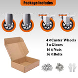 5 Inch Heavy Duty casters, casters Set of 4 Heavy Duty,Universal with Double Locks Caster Wheels,Polyurethane casters Set of 4, for carts Furniture and workbenches Lvgwhisper