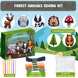 DeFieltro Sewing Kit for Kids Forest Animals Creative & EDUCACIONAL - Beautiful Complete Sewing Craft Kit with Easy-Perforation Felt for Kids - Beginners Sewing Kit for Hours of Fun Ages 8-12 DeFieltro