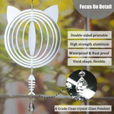 WindMage 4Pack 8 inch Sublimation Wind Spinner Blanks 3D Aluminum Metal Wind Sculpture Kinetic Spinners for Yard and Garden Indoor Art Ornaments Hanging Decoration (Cat) WindMage