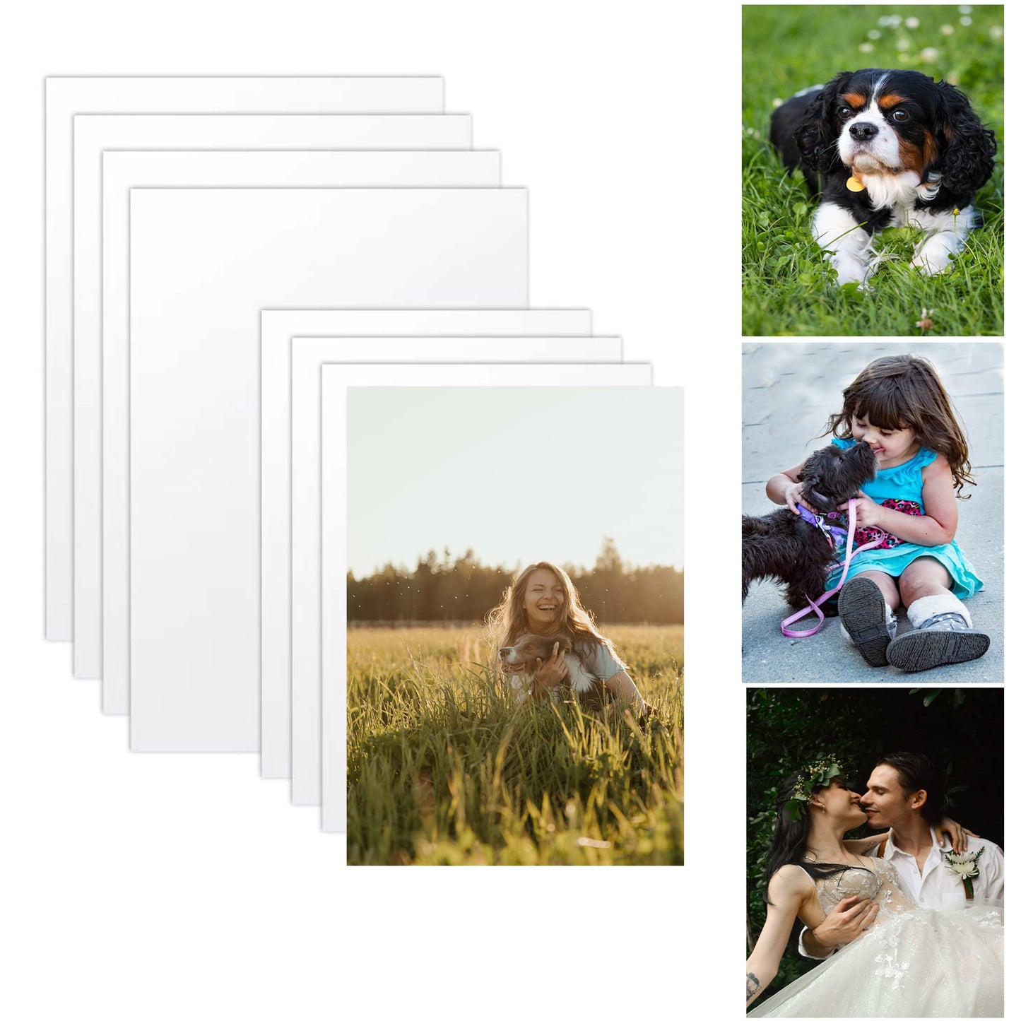 8 PCS Aluminum Sublimation Photo Blanks, Sublimation Blanks Aluminum Sheet, 0.4mm Thickness Aluminum Photo Sign Blank Metal Wall Photo Frame Blank for Sublimation Printing(4x6 Inch,6x8 Inch)