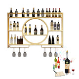 Wine Rack Bar Shelves Wall Mounted with Hanging Wine Glass Rack Mini Bar Liquor Cabinet Bar Bottle Display Shelf Whiskey Shelf Corner Bar Kitchen Storage Shelves for Home Bar Dining Room Cafe Kitchen XYLDGPTL