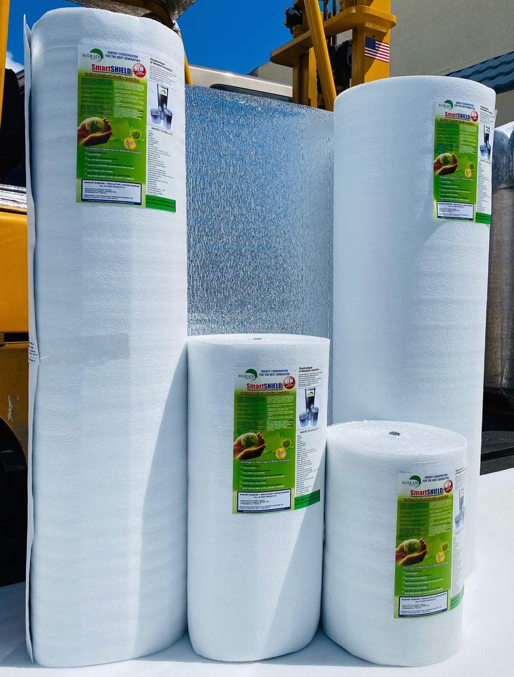 SmartSHIELD -5mm 24"x50ft Reflective Foam Core Insulation roll, Cold and Heat Shield, Radiant Barrier, Thermal Insulation - Engineered FOIL/White Film INSULATION MARKETPLACE