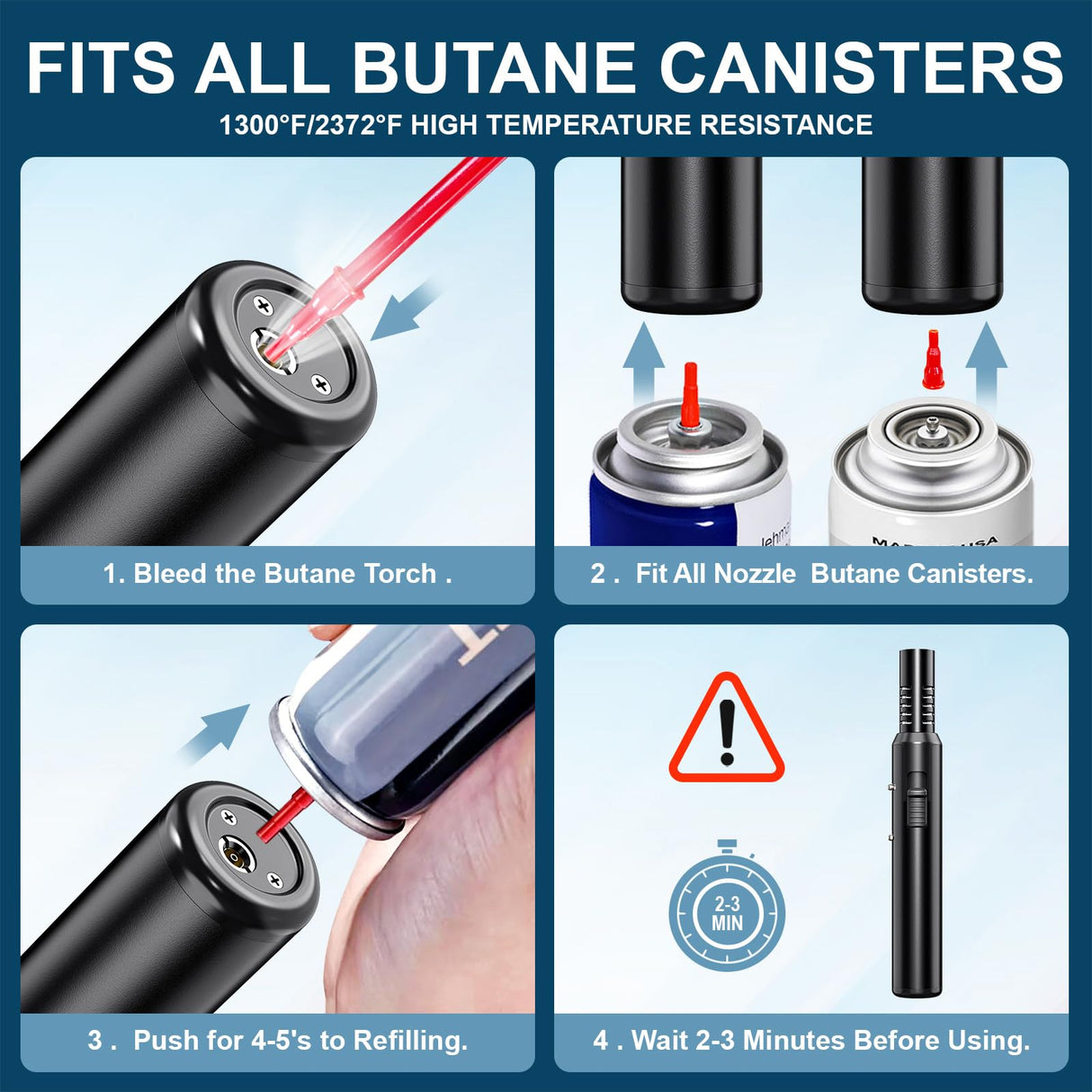 Flame bird Butane Torch Lighter, Refillable Kitchen Blow Torch with Safety Lock & Adjustable Flame for DIY BBQ Baking Desserts and Soldering Camping(No Prefilled) Flame bird