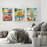 Diamond Art Kits for Adults Beginner- 3 Pack Tropical Beach DIY Diamond Painting Kits 5D Diamond Dots Gem Art Crafts with Tools- Round Full Drill Funny Crafts for Home Wall Decor&Gift 12x16inch ﻿ Fairyland JinWenn