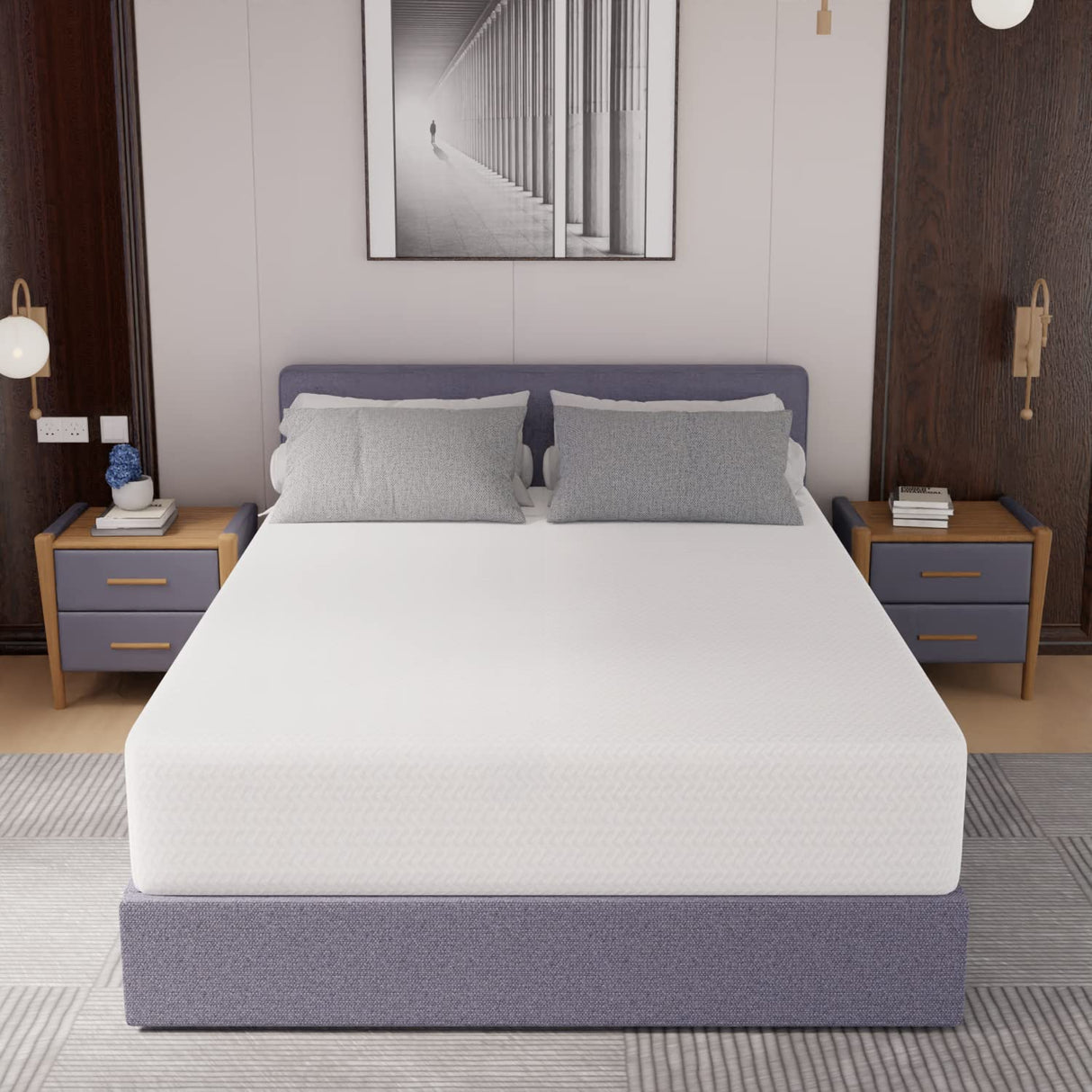 Pay Lesshere 12 Inch Queen Green Tea Mattress/Breathable Mattress for Cool Sleep & Pressure Relief/Medium Firm Mattresses/CertiPUR-US Certified/Bed-in-a-Box/Pressure Relieving （12 inch, Queen） PayLessHere