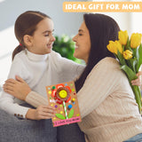 24 Packs Mother's Day Crafts for Kids 3D Flower Greeting Card Making Kit Happy Mothers Days Paper DIY Art Craft Set with Foam Stickers Straws Cake Cups Handmade Gifts for Mom Classroom Activity Lonfliness