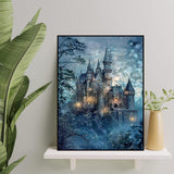 Ekuxom Night Castle Diamond Painting Kits for Adults, Diamond Art Kits for Adults, DIY 5D Round Full Drill Gem Art Kits for Gifts Home Wall Decor 12X16 Inch Ekuxom
