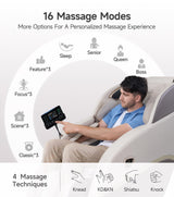 Real Relax 3D Massage Chair Full Body SL-Track, Zero Gravity Recliner with 16 Massage Modes, Body Scan, Wasit Heating, Foot Rollers, Bluetooth, Favor-22 Brown Real Relax