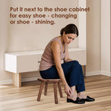 Jurath Wooden Step Stool for Adults Upgraded11.6inch Small Wooden Stool with Four Detachable and Assembled Legs for Bathroom, Kitchen, Bedroom, Plant Stand (Natural Solid Wood top and Legs) Jurath