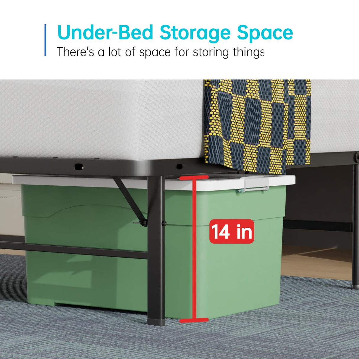 Twin Bed Frame Metal Platform Bed Frame Twin Size 14 Inch Mattress Foundation Box Spring Replacement Heavy Duty Steel Slat Easy Assembly Noise-Free,Black BestMassage