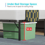 Twin Bed Frame Metal Platform Bed Frame Twin Size 14 Inch Mattress Foundation Box Spring Replacement Heavy Duty Steel Slat Easy Assembly Noise-Free,Black BestMassage