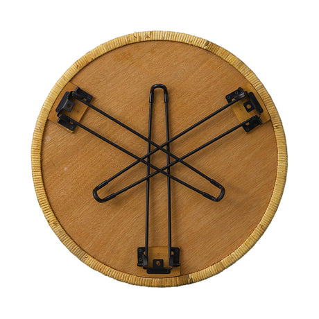 XQXJJZSP Boho Living Room Round Coffee Table 24 X 18 Inch, Handmade Decorative Coastal Wicker Side Tables, Foldable Rattan End Tables Bedroom Balcony Couch XQXJJZSP