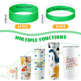 Yoande 24 Pcs Silicone Bands for Sublimation Cups Silicone Bands 2 Size Elastic Heat Resistant Thick Ring Rubber Bands Holder Tumbler Printing Band for Wrapping Cup Prevent Ghosting DIY Craft (Green) Yoande