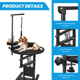 SHMQYSY Electric Dog Grooming Table, Height Adjustable Pet Grooming Table for Small Dogs at Home, Professional Electric Lift Table with Anti-Scratch Tabletop and Foldable Arm (24", Black) SHMQYSY
