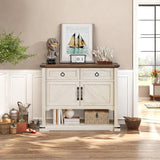 YITAHOME Farmhouse Console Table with 2-Door & 2 Drawers Cabinet, Coffee Bar, Table with Storage Shelf, Sofa Tables Buffet Sideboard for Kitchen, Entryway, Hallway, Dining, Living Room YITAHOME