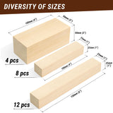 BeaverCraft Basswood Carving Blocks BW24 pcs Whittling Wood Basswood for Carving - Large Wood Carving Blocks 6"х2" Wooden Blocks for Crafts Bass Wood Blank Blocks for Wood Carving - Soft Craft Wood BeaverCraft