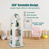 Foriy 3-Tier Rotating Children's Bookshelf - 360° Floor Stand Book Organizer in White foriy