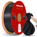 Reprapper Conductive TPU Filament 1.75mm (± 0.03mm) 2.2lb (1kg) for 3D Printer, Electro-Conductive Flexible Filament, Black RepRapper