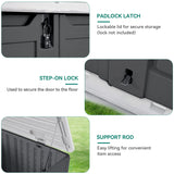 YITAHOME Outdoor Horizontal Storage Sheds w/o Shelf, Weather Resistant Resin Tool Shed, Multi-Opening Door for Storage of Bike, Trash Cans, Garden Tools, 35 cu ft, Waterproof, Lockable, Dark Gray YITAHOME