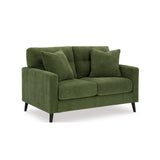 Signature Design by Ashley Bixler Mid-Century Modern Tufted Loveseat with 2 Toss Pillows, Green Signature Design by Ashley