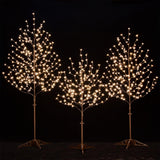 Tybeeu Lighted Cherry Blossom Tree Set 4ft, 5ft and 6ft with 144/184/240 Warm White LED Lights for Holiday Decor - Dimmable, UL Certified, Waterproof - Ideal for Indoor and Outdoor Decoration TYBEEU