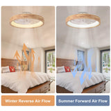 Oaks Aura 20” Ceiling Fan with Light, 3 Color Dimmable LED, 6 Speeds,Reversible DC Motor, Wooden Flush Mount Low Profile Ceiling Fans with Lights and Remote for Bedroom/Kidsroom/Dinng Room Oaks Aura