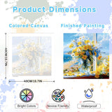 YarnWhimsy Flower Paint by Numbers Kit for Adults,Adult Paint by Number Kits on Canvas,Flowers Paint by Numbers DIY Acrylic Oil Painting Perfect for Gift Home Wall Decor(16x16inch) YarnWhimsy