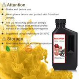 Reprapper Translucent Yellow 3D Printer Resin, 405nm Fast UV-Curing 1kg Transparent Yellow Standard Resin, 3D Printing Resin Photopolymer Sensitive Resin for LCD Printer, Clear Yellow 1000g RepRapper