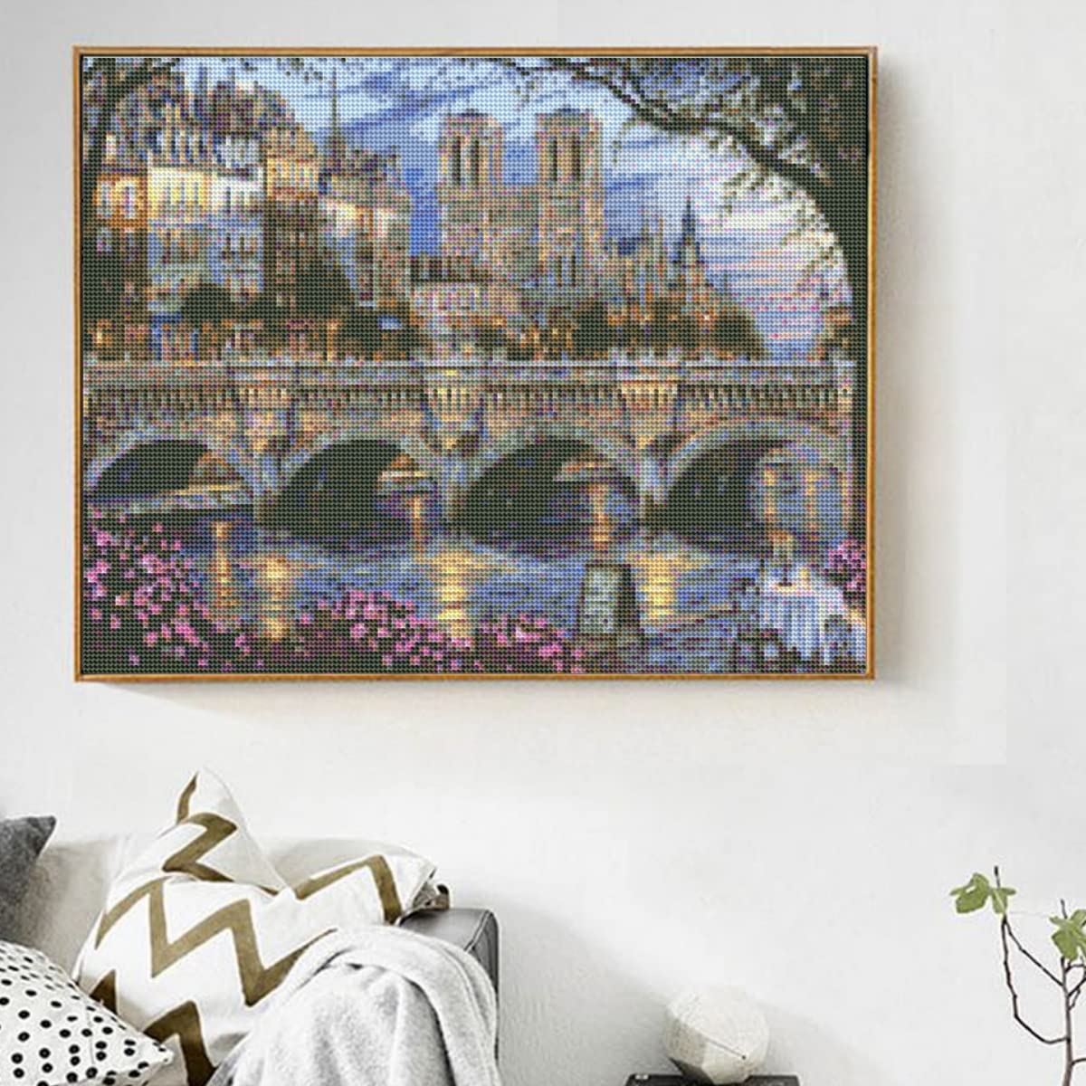 LANDFAIR Diamond Painting Kits - 15x20 inch Round Full Drill Afternoon by Seine Diamond Art Kits for Adults LANDFAIR