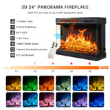 oneinmil 59'' Fireplace TV Stand, 3 Sided Glass Media Entertainment Center Console Table for TVs up to 65'' with Glass Door Adjustable Flame LED Color for Living Room, Set of TV Table, White oneinmil