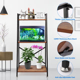 Eastern Tree Fish Tank Stand for 10-20 Gallon Aquarium, Aquarium Stand with Wooden Shelf for Storage, 3-Tiers Metal Tank Stand Fit Reptile Tank, Turtle Tank, Planting Tank, Display at Home or Office Eastern Tree