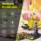 Masione 2Pack 3.0Ah 18V P102 Lithium-Ion Replacement for Ryobi 18v Battery P102 P103 P104 P105 P107 P108 P109 P190 Compatible with Ryobi Batteries Cordless Power Tools Masione