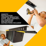 Overhead Bin Rack - Ceiling Mount Overhead Garage Rack | Adjustable Width and Orientation | Heavy Duty Ceiling Bin Storage Rails | Fits Black & Yellow Storage Bins | USA Designed (8 Bins) SteelChimp